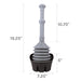 Antimicrobial Bellows Accordion Toilet Plunger with Black Storage Tray (Grey) - Sweatfully