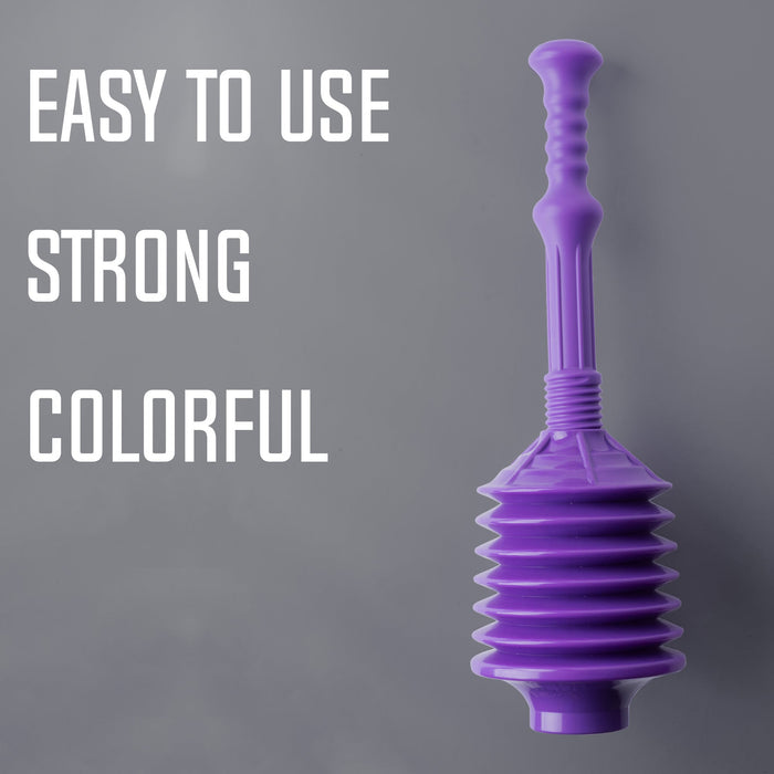 Bellows Accordion Toilet Plunger (Purple) - Sweatfully