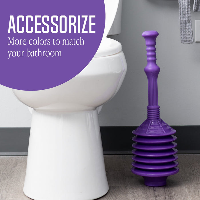 Bellows Accordion Toilet Plunger (Purple) - Sweatfully