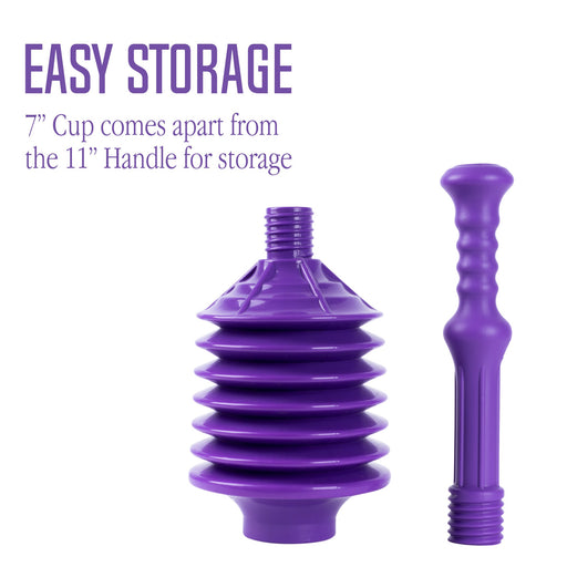 Bellows Accordion Toilet Plunger (Purple) - Sweatfully