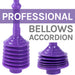 Antimicrobial Bellows Accordion Toilet Plunger with Black Storage Tray (Purple) - Sweatfully