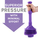 Antimicrobial Bellows Accordion Toilet Plunger with Black Storage Tray (Purple) - Sweatfully