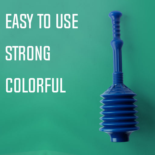Bellows Accordion Toilet Plunger (Blue) - Sweatfully