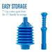 Bellows Accordion Toilet Plunger (Blue) - Sweatfully