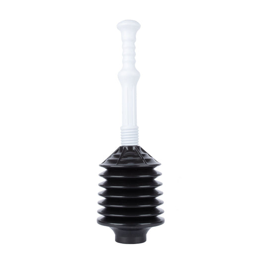 Bellows Accordion Toilet Plunger (Black and White) - Sweatfully