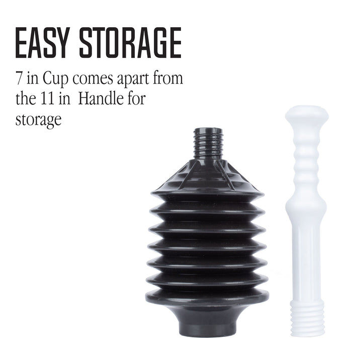 Bellows Accordion Toilet Plunger (Black and White) - Sweatfully