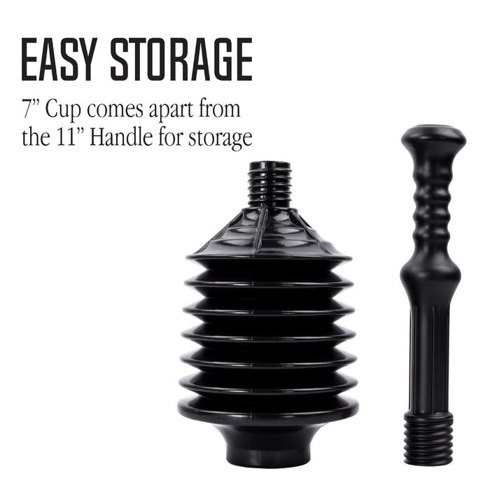 Bellows Accordion Toilet Plunger (Black) - Sweatfully