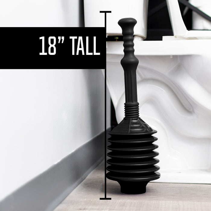 Bellows Accordion Toilet Plunger (Black) - Sweatfully