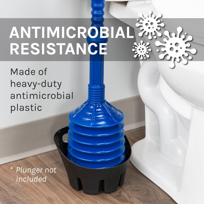 Antimicrobial Universal Drip Tray for Toilet Plunger (Black) - Sweatfully