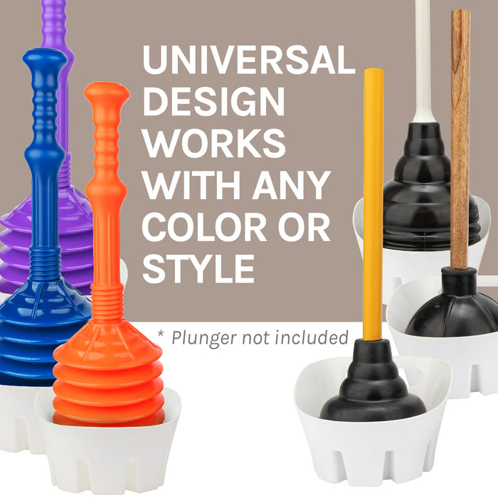 Antimicrobial Universal Drip Tray for Toilet Plunger (White) - Sweatfully