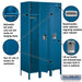 Salsbury 15" Wide Single Tier Standard Metal Locker - 3 Wide - 6 Feet High - 18 Inches Deep - Blue - Assembled - Sweatfully