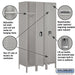 Salsbury 15" Wide Single Tier Standard Metal Locker - 3 Wide - 6 Feet High - 18 Inches Deep - Gray - Unassembled - Sweatfully