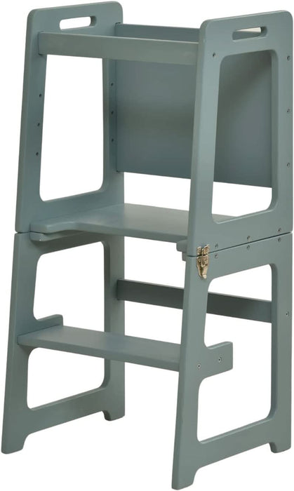 Date - 4 in 1 Kitchen Tower, Desk, Step Stool and Chalkboard - Sweatfully