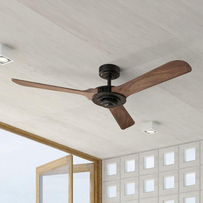 52" Aerofanture Industrial DC Motor Downrod Mount Reversible Ceiling Fan with Lighting and Remote Control - Sweatfully