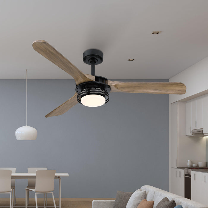 52" Aerofanture Industrial DC Motor Downrod Mount Reversible Ceiling Fan with Lighting and Remote Control - Sweatfully