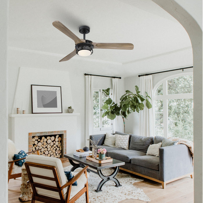 52" Aerofanture Industrial DC Motor Downrod Mount Reversible Ceiling Fan with Lighting and Remote Control - Sweatfully