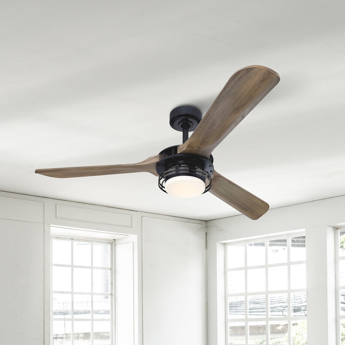 52" Aerofanture Industrial DC Motor Downrod Mount Reversible Ceiling Fan with Lighting and Remote Control - Sweatfully
