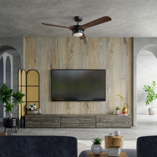 52" Aerofanture Industrial DC Motor Downrod Mount Reversible Ceiling Fan with Lighting and Remote Control - Sweatfully