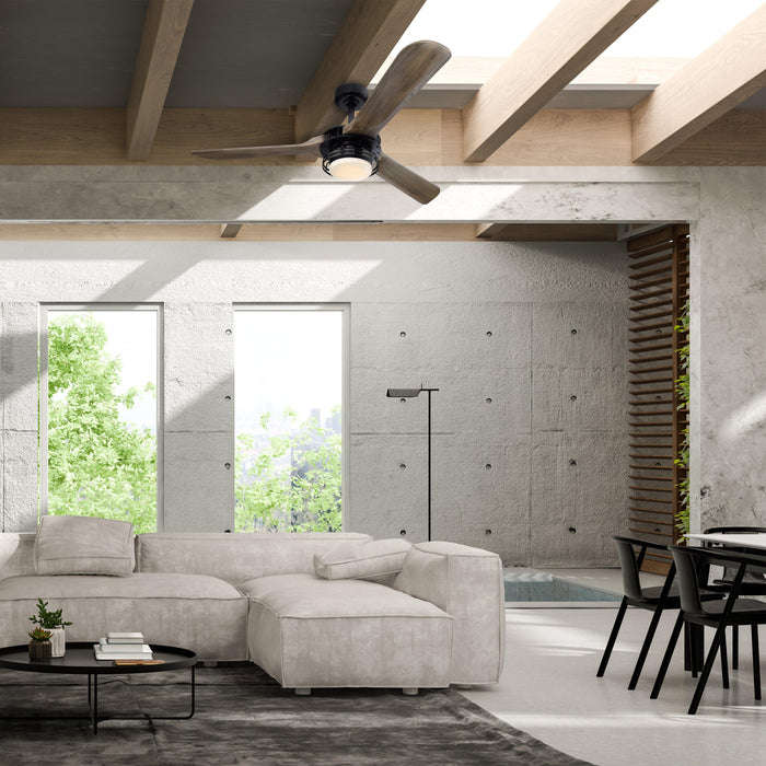 52" Aerofanture Industrial DC Motor Downrod Mount Reversible Ceiling Fan with Lighting and Remote Control - Sweatfully