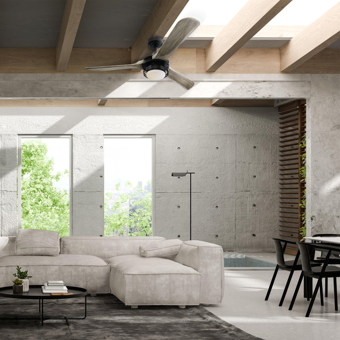 52" Aerofanture Industrial DC Motor Downrod Mount Reversible Ceiling Fan with Lighting and Remote Control - Sweatfully