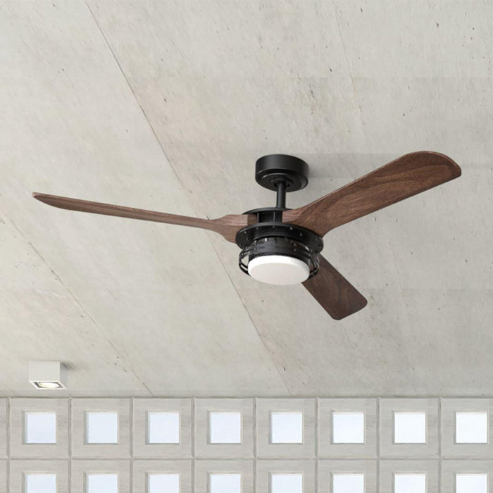 52" Aerofanture Industrial DC Motor Downrod Mount Reversible Ceiling Fan with Lighting and Remote Control - Sweatfully