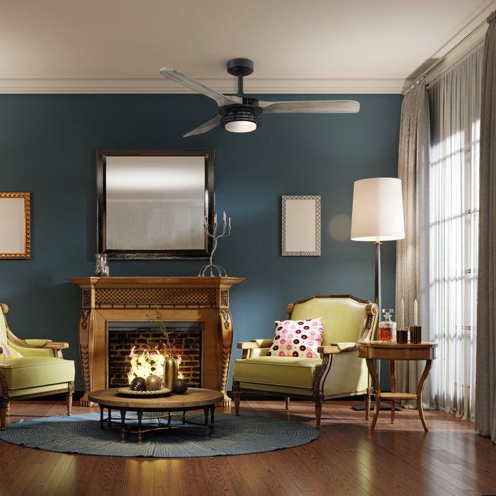 52" Aerofanture Industrial DC Motor Downrod Mount Reversible Ceiling Fan with Lighting and Remote Control - Sweatfully