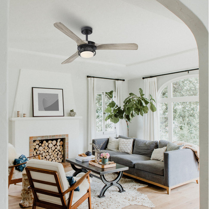 52" Aerofanture Industrial DC Motor Downrod Mount Reversible Ceiling Fan with Lighting and Remote Control - Sweatfully