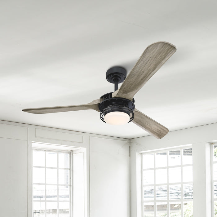 52" Aerofanture Industrial DC Motor Downrod Mount Reversible Ceiling Fan with Lighting and Remote Control - Sweatfully