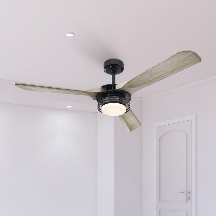 52" Aerofanture Industrial DC Motor Downrod Mount Reversible Ceiling Fan with Lighting and Remote Control - Sweatfully