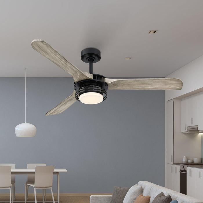 52" Aerofanture Industrial DC Motor Downrod Mount Reversible Ceiling Fan with Lighting and Remote Control - Sweatfully