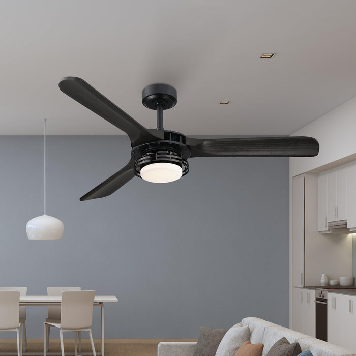 52" Aerofanture Industrial DC Motor Downrod Mount Reversible Ceiling Fan with Lighting and Remote Control - Sweatfully