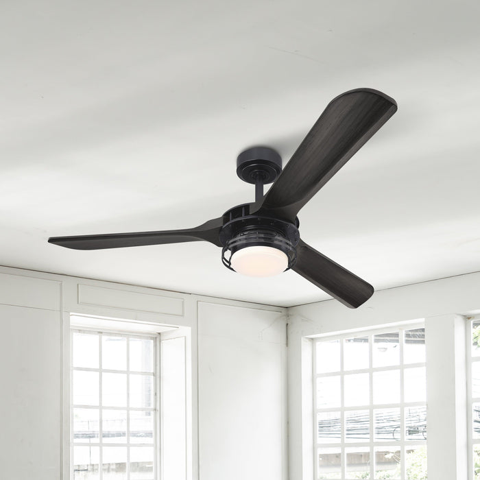 52" Aerofanture Industrial DC Motor Downrod Mount Reversible Ceiling Fan with Lighting and Remote Control - Sweatfully