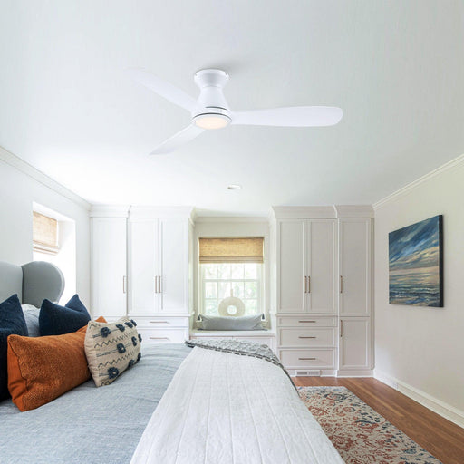 52" Ahmedabad Industrial DC Motor Flush Mount Reversible Ceiling Fan with LED Lighting and Remote Control - Sweatfully