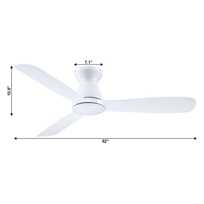 52" Ahmedabad Industrial DC Motor Flush Mount Reversible Ceiling Fan with LED Lighting and Remote Control - Sweatfully