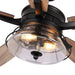52" Antone Industrial Downrod Mount Reversible Ceiling Fan with Lighting and Remote Control - Sweatfully