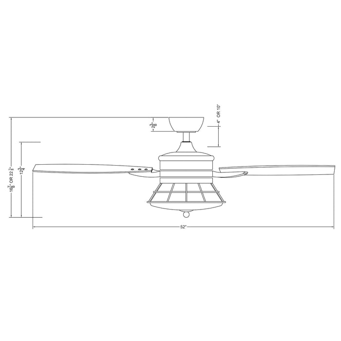 52" Antone Industrial Downrod Mount Reversible Ceiling Fan with Lighting and Remote Control - Sweatfully