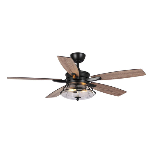 52" Antone Industrial Downrod Mount Reversible Ceiling Fan with Lighting and Remote Control - Sweatfully