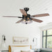 52" Antone Industrial Downrod Mount Reversible Ceiling Fan with Lighting and Remote Control - Sweatfully