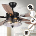 52" Antone Industrial Downrod Mount Reversible Ceiling Fan with Lighting and Remote Control - Sweatfully
