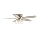 52" Bangatore Traditional Chrome Flush Mount Reversible Ceiling Fan with Lighting and Remote Control - Sweatfully