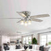 52" Bangatore Traditional Chrome Flush Mount Reversible Ceiling Fan with Lighting and Remote Control - Sweatfully