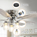 52" Bangatore Traditional Chrome Flush Mount Reversible Ceiling Fan with Lighting and Remote Control - Sweatfully