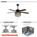 52" Berkshire Modern Downrod Mount Reversible Crystal Ceiling Fan with Lighting and Remote Control - Sweatfully