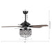 52" Berkshire Modern Downrod Mount Reversible Crystal Ceiling Fan with Lighting and Remote Control - Sweatfully