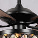 52" Berkshire Modern Downrod Mount Reversible Crystal Ceiling Fan with Lighting and Remote Control - Sweatfully