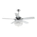 52" Berkshire Modern Downrod Mount Reversible Crystal Ceiling Fan with Lighting and Remote Control - Sweatfully
