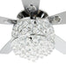 52" Berkshire Modern Downrod Mount Reversible Crystal Ceiling Fan with Lighting and Remote Control - Sweatfully
