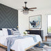 52" Berkshire Modern Downrod Mount Reversible Crystal Ceiling Fan with Lighting and Remote Control - Sweatfully