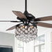 52" Berkshire Modern Downrod Mount Reversible Crystal Ceiling Fan with Lighting and Remote Control - Sweatfully