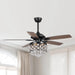 52" Berkshire Modern Downrod Mount Reversible Crystal Ceiling Fan with Lighting and Remote Control - Sweatfully